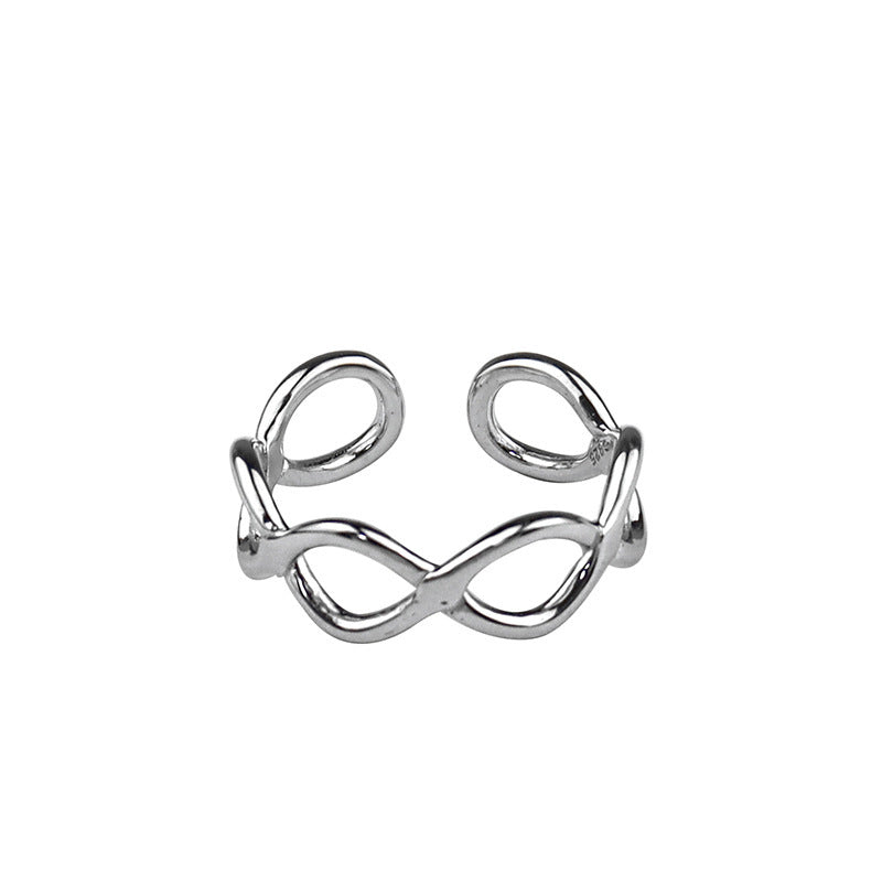 Anillo abierto geométrico con sentido de diseño de nicho de anillo hueco con personalidad coreana