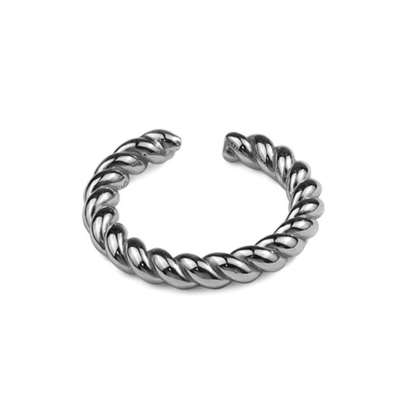 Estilo coreano Simple Twist Simple pulsera anillo femenino Ins estilo frío moda AllMatch índice anillo de dedo adorno abierto