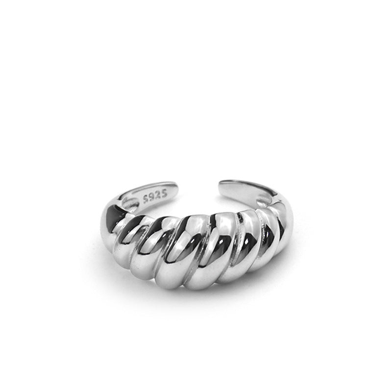 Nuevo diseño de anillo de sarga anillo abierto salvaje de moda croissant
