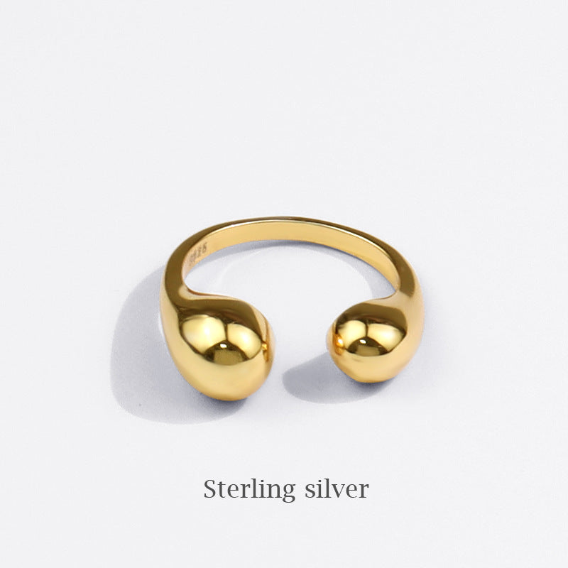 Nuevo anillo de moda europeo y americano diseño simple anillo de apertura de gota de agua al por mayor
