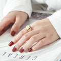 Anillo de moda Simple en Europa y América anillo ajustable de apertura cuadrada de superficie de paisaje Simple generoso y personalizado clásico