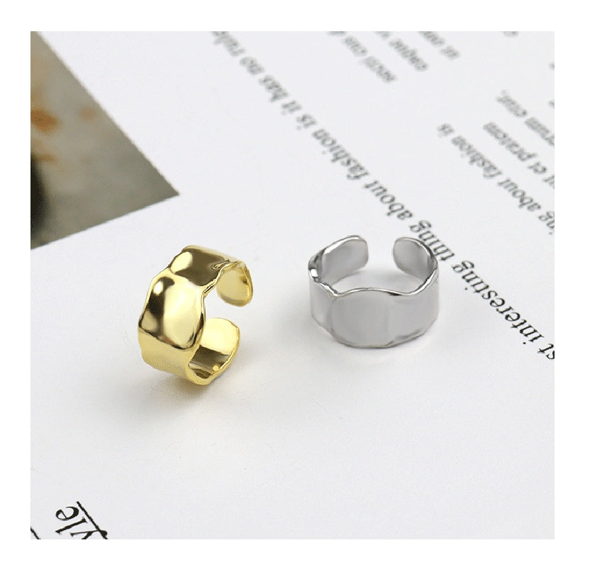 Anillo de moda europeo y americano nuevo anillo abierto cóncavo irregular