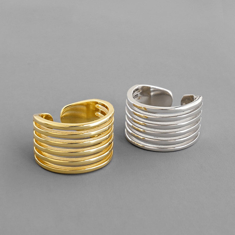 Anillo de bobinado multicapa coreano, línea de moda, anillo de comida, anillo de apertura de personalidad
