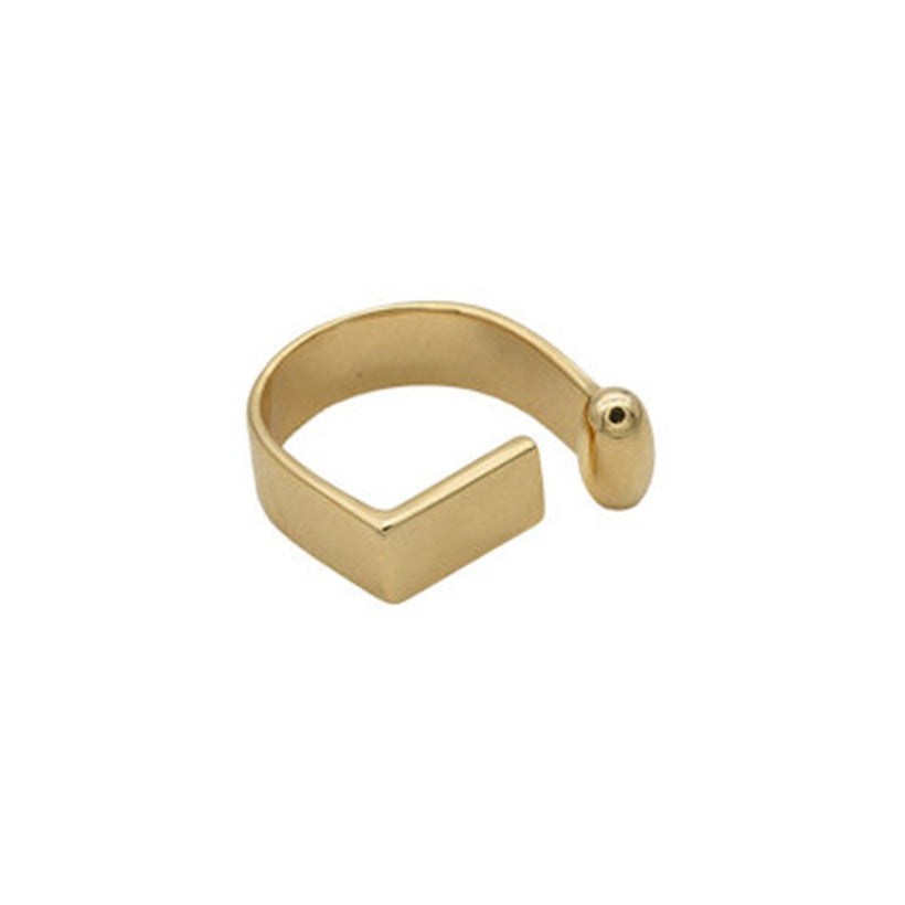 Anillo de apertura geométrica en forma de U simple anillo de dedo índice sexy de moda