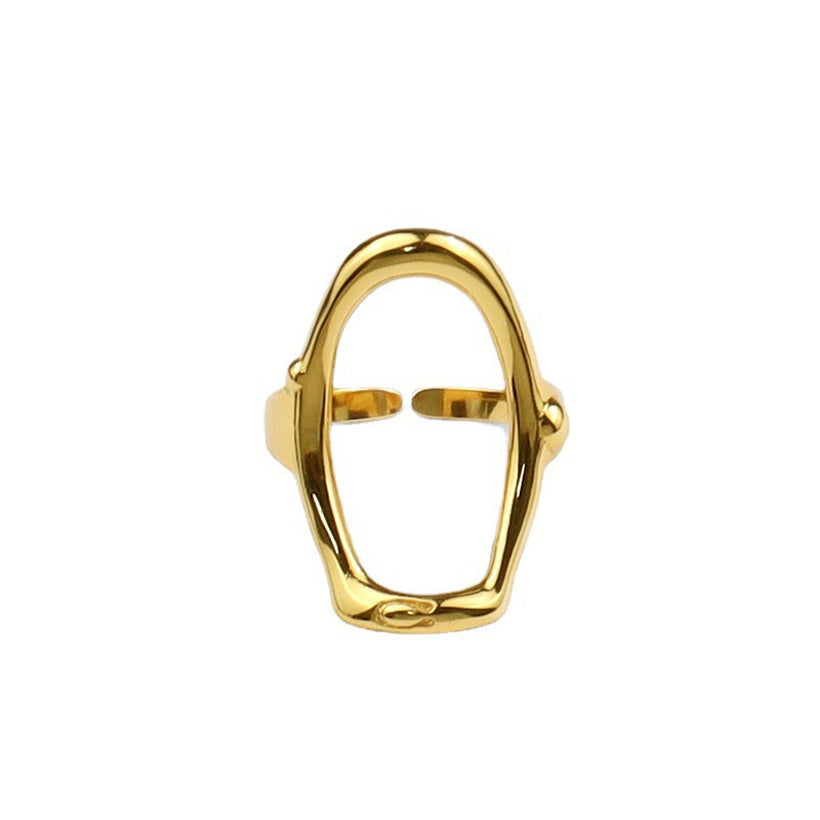Anillo abierto hueco de moda de estilo universitario de estilo coreano al por mayor