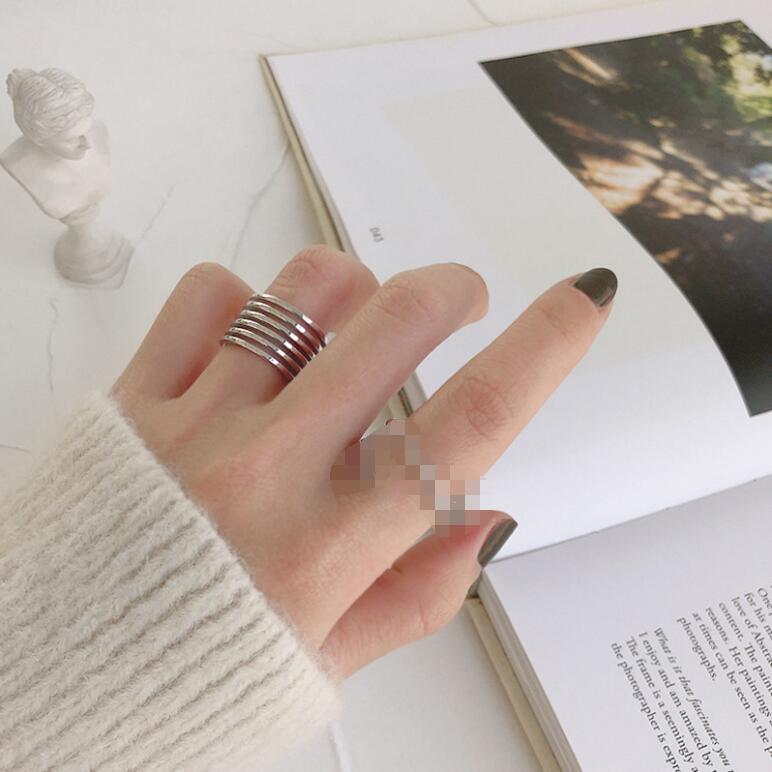 Anillo de bobinado multicapa coreano, línea de moda, anillo de comida, anillo de apertura de personalidad