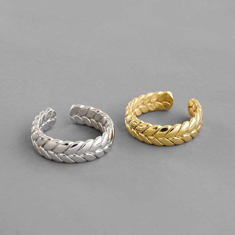 2021 nuevo anillo de cadena tejido exquisito para mujer moda estilo Simple diseño de nicho abierto índice dedo anillo de moda