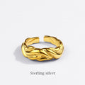 Anillo de dedo índice de patrón de onda de moda coreana anillo de apertura geométrica de diseño simple