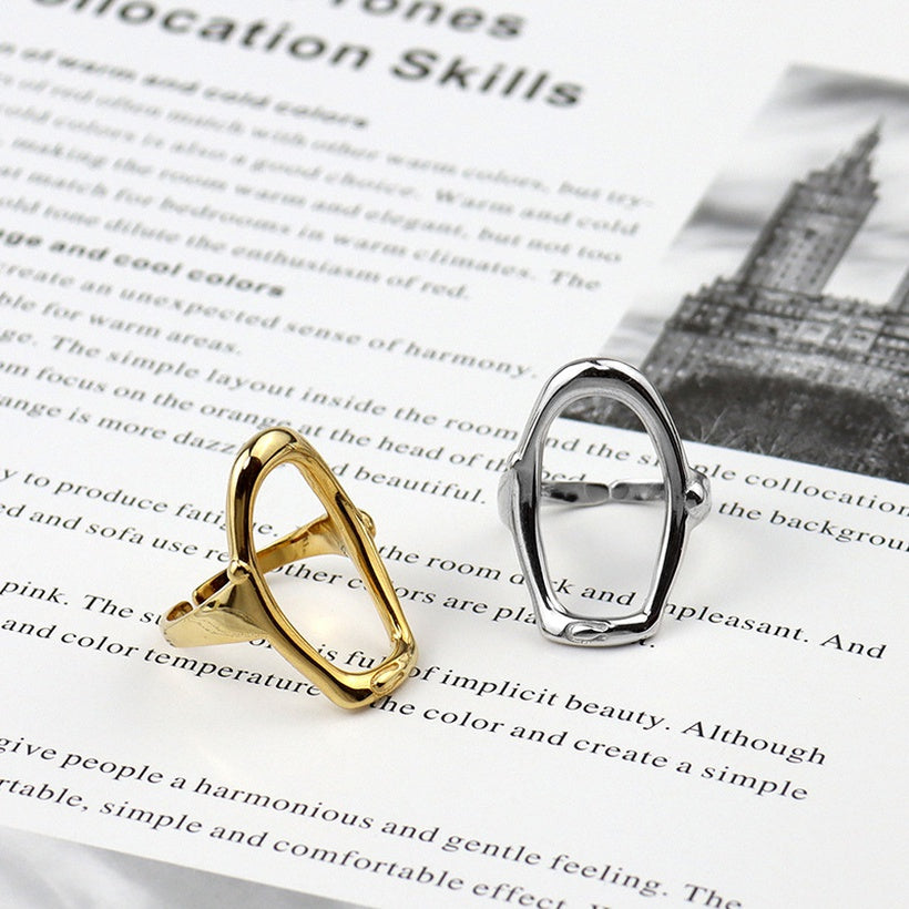 Anillo abierto hueco de moda de estilo universitario de estilo coreano al por mayor