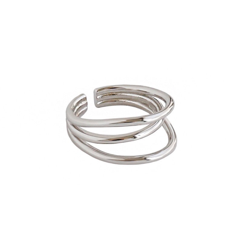Anillo de línea multicapa de moda estilo coreano para mujer Ins Niche Normcore Bag Simple personalidad abierto índice dedo anillo de moda
