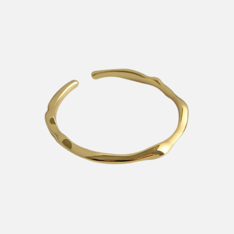Estilo coreano Irregular Sexo opuesto Onda que fluye Anillo delgado Minimalista Ins Paisaje frío Superficie Anillo abierto para mujeres