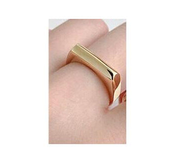 Anillo abierto de bisel de personalidad simple de anillo brillante plano de moda coreana