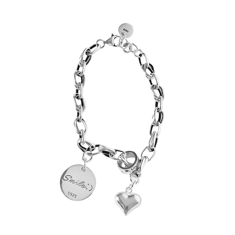 2021 nuevo lingote Retro corazón desgastado pulsera mujer Ins SpecialInterest diseño redondo marca estudiante estilo frío Simple