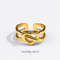 Moda Simple a la moda ahueca hacia fuera el cordón para trenzar el anillo femenino creativo nuevo amor Cruz chica anillo europeo y americano joyería