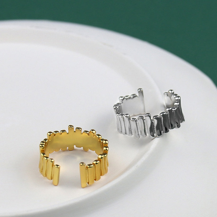 Estilo coreano Ins SpecialInterest diseño geométrico anillo moda líneas irregulares versátil intercambiable índice dedo anillo mujeres