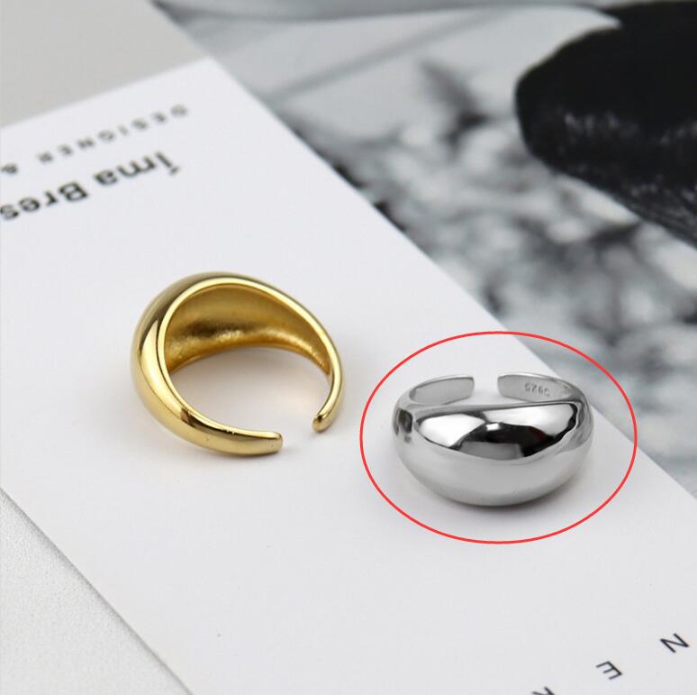anillo simple liso simple moda creativa apertura geométrica anillo de oro laminado de temperamento ajustable
