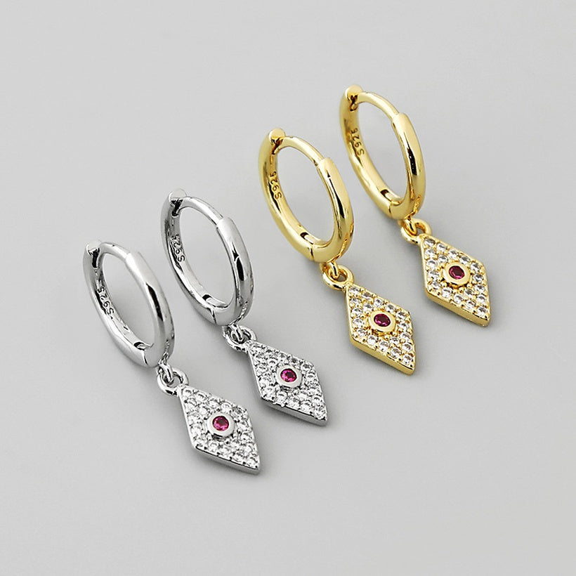 Pendientes de oro laminado con colgante de rombo geométrico retro al por mayor