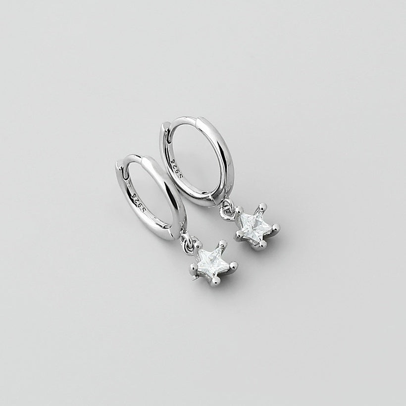 Pendientes de oro laminado con colgante de estrella de Zirconia Retro al por mayor