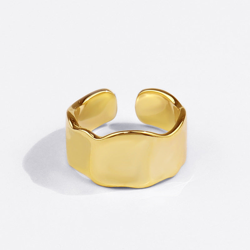 Anillo de moda europeo y americano nuevo anillo abierto cóncavo irregular