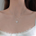 Collar de mariposa de doble capa de Corea del Sur, cadena de clavícula