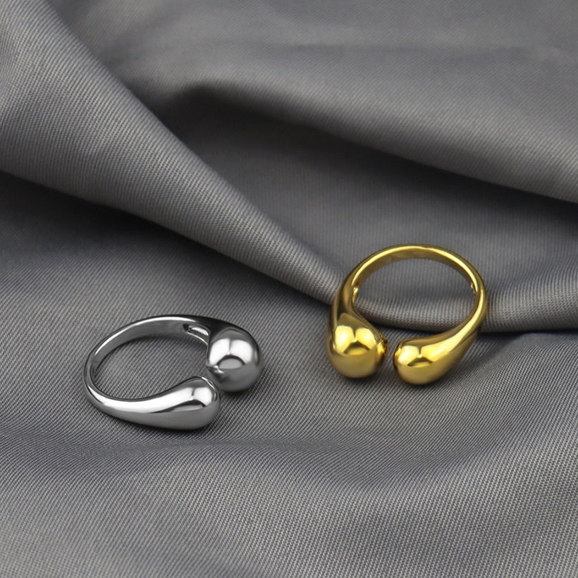 Nuevo anillo de moda europeo y americano diseño simple anillo de apertura de gota de agua al por mayor