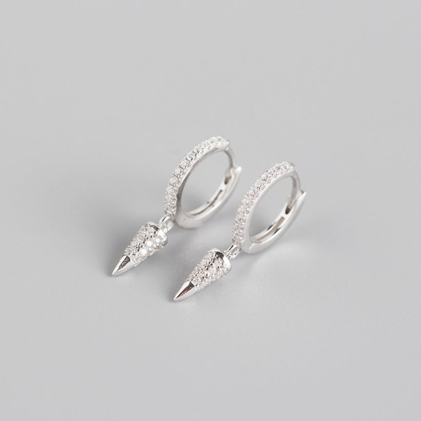 Pendientes de temperamento de moda personalizados con hebilla de oreja de diamante cónico geométrico nuevo 2021