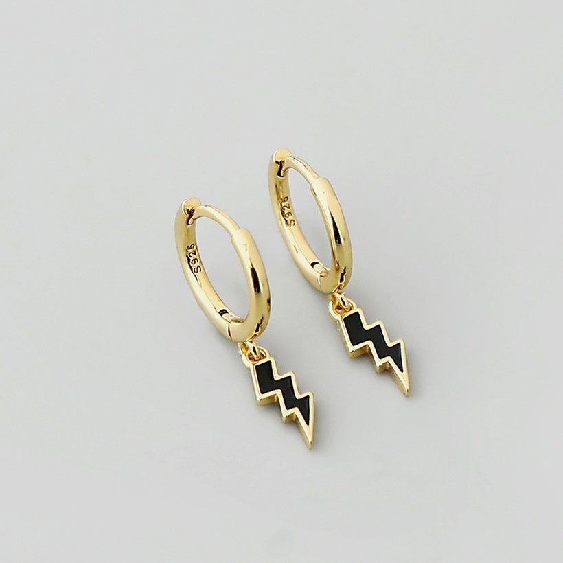 Pendientes de oro laminado con forma de onda negra al por mayor