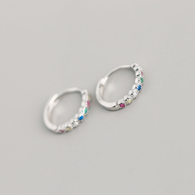 Pendientes de oro laminado de circón de color mezclado al por mayor