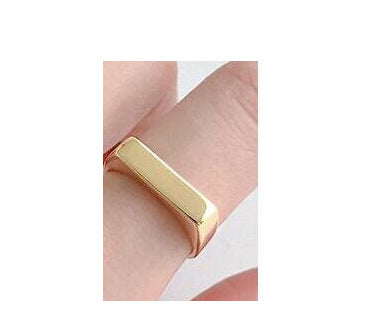 Anillo abierto de bisel de personalidad simple de anillo brillante plano de moda coreana