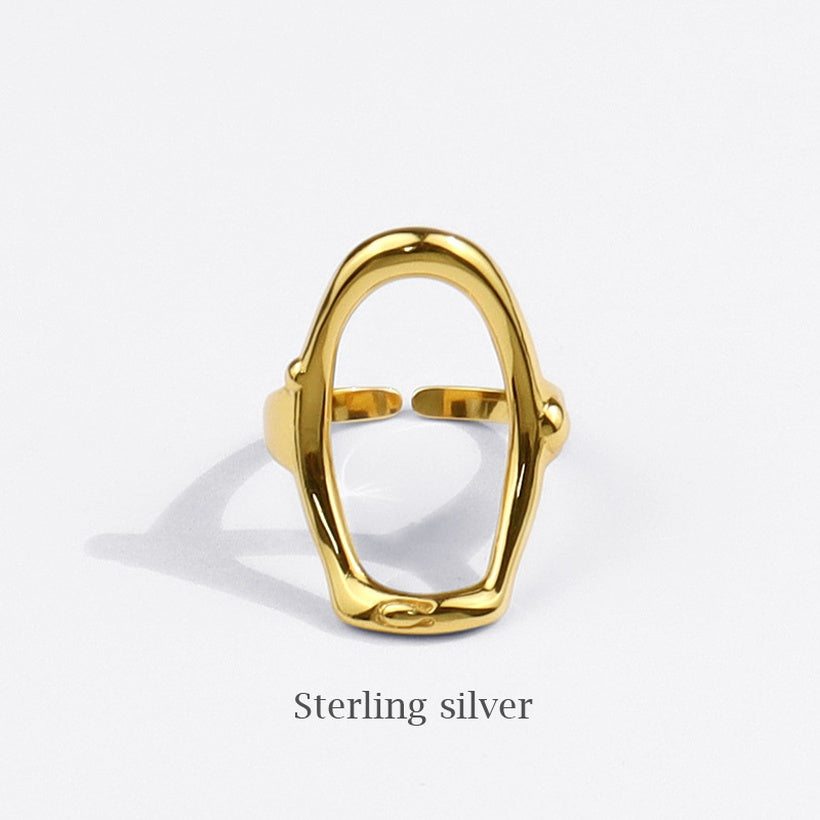 Anillo abierto hueco de moda de estilo universitario de estilo coreano al por mayor